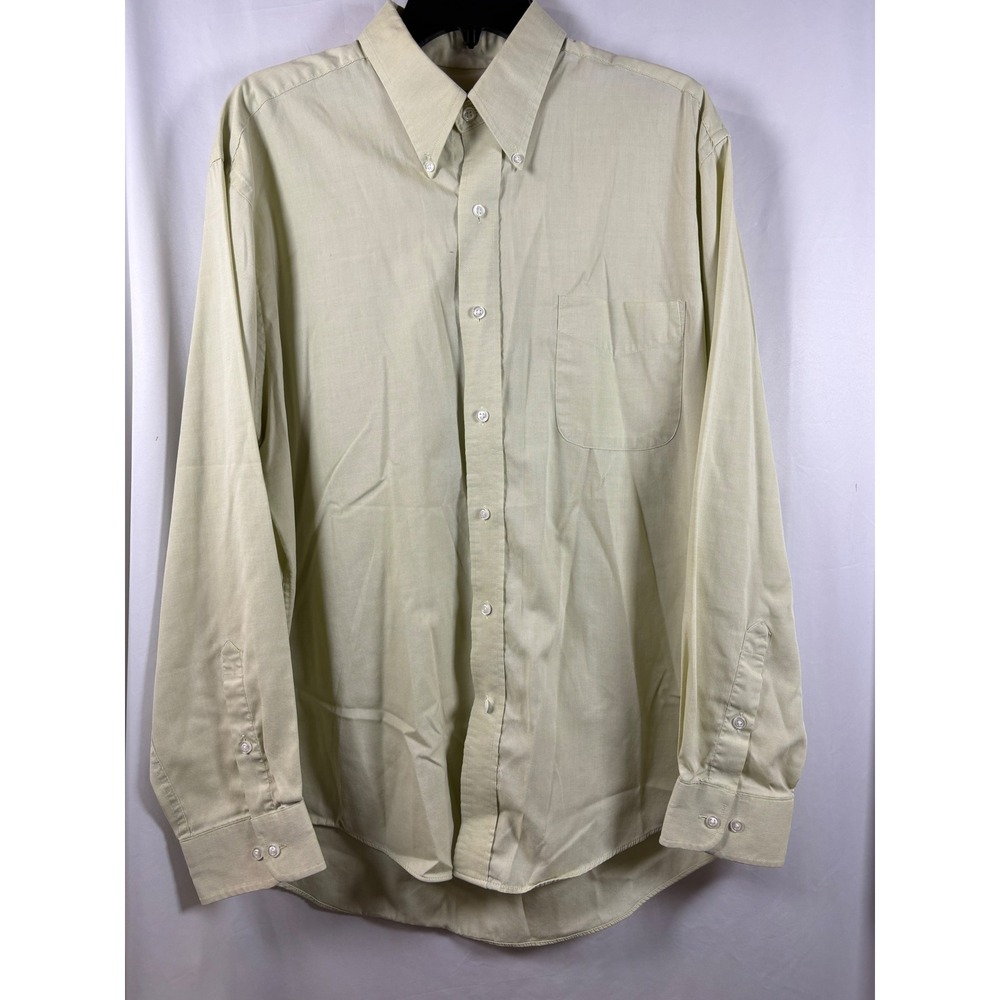 John Ashford Mens Pinpoint Oxford Shirt Pale Tan Long Sleeve 16.5 34/35